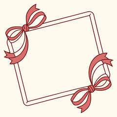 Elegant Frame with Bows for Messages or Promotions