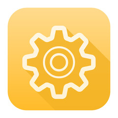 Settings Outline Icon in Yellow Square
