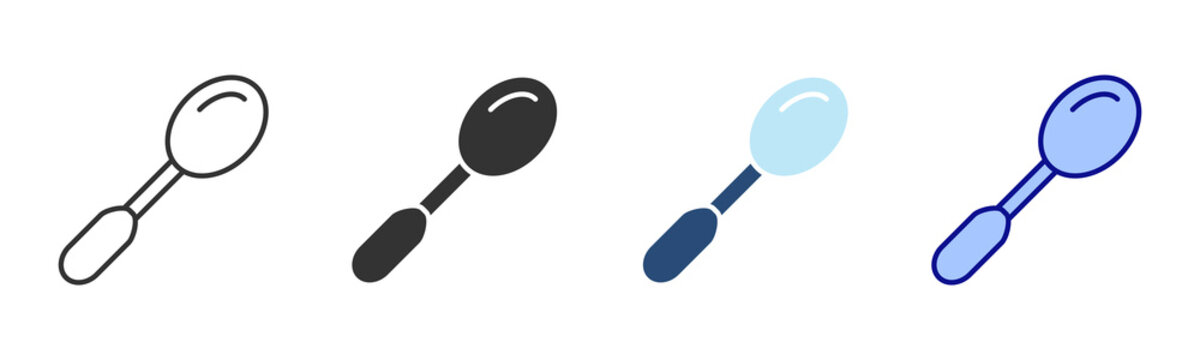 Spoon Icon Set. Designed In Multi Style