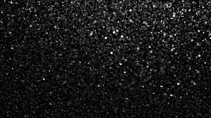 Black glitter sparkle background. Black friday shiny pattern with sequins.