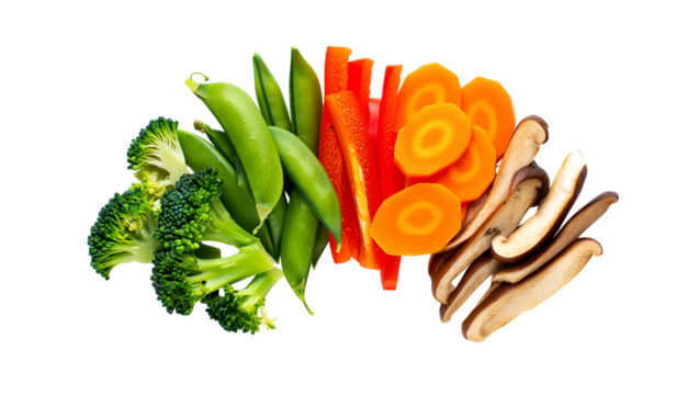 Fresh Mixed Vegetables Broccoli Carrot Pepper Mushroom Isolated PNG