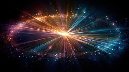 Naklejka premium Abstract illustration of energy rays emanating from a bright point