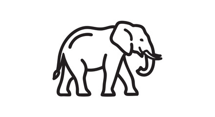 Fototapeta premium 18. elephant outline icon vector 