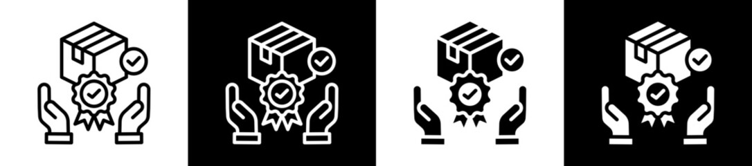 Brand Recognition Icon Set In Black And White Filled Style Collection