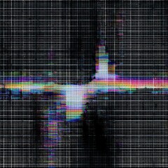 Abstract digital glitch art colorful grid pattern
