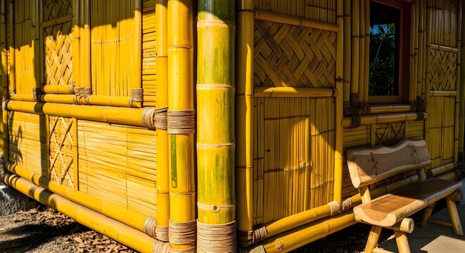 Sudut rumah bambu kuning