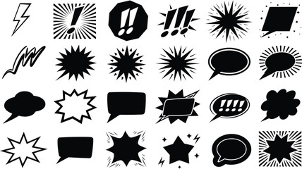 Comic Speech Bubble Explosion Vector Set