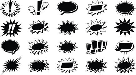 Comic Speech Bubble Explosion Vector Set