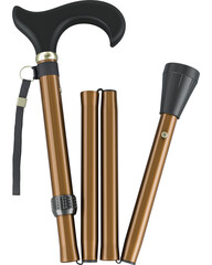 Height Adjustable Folding Cane, Walking Stick, transparent background