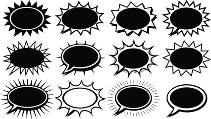 Comic Speech Bubble Explosion Vector Set