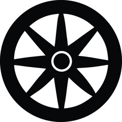 Obraz premium Wheel with Spokes Silhouette
