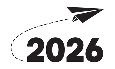 Paper airplane flying towards the year 2026 journey © MST ABIZAN