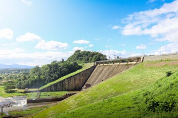 Medium-sized dams that store water for agricultural use.