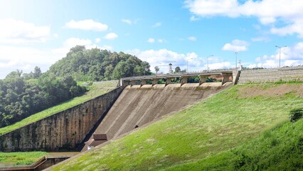 Medium-sized dams that store water for agricultural use.