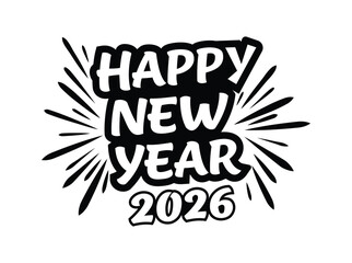 Festive happy new year 2026 design, perfect for holiday greetings and celebrations