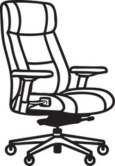 Office chair vector illustration: ergonomic desk chair graphic eps silhouette