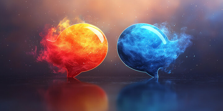 Colorful chat icons with speech bubbles in vibrant colors Generative AI