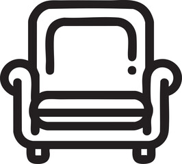 Sofa icon vector: minimalist couch outline for design projects eps silhouette
