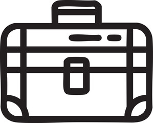 Vector briefcase icon: business, travel, and work bag graphic eps silhouette