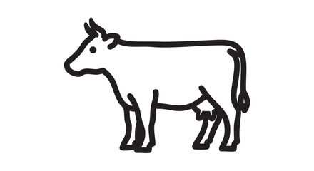 Fototapeta premium 17. cow outline icon vector 