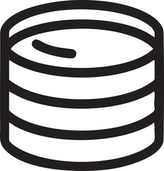 Database icon vector: stacked cylinder illustration for data storage eps silhouette