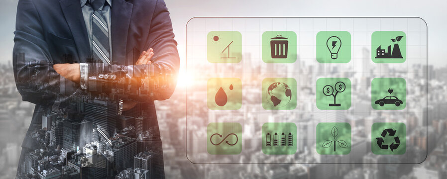 A collection of icons for green energy and sustainability. Symbols for environmental protection, renewable resources, and eco friendly technology. Motif