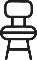 Minimalist chair icon vector - modern furniture symbol eps silhouette