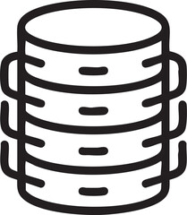 Database server icon vector: data storage, hosting, and cloud computing eps silhouette