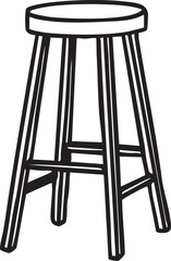 Bar stool vector illustration: high chair graphic, furniture clip art eps silhouette