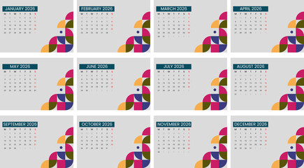 Geometric 2026 Calendar Layout Design