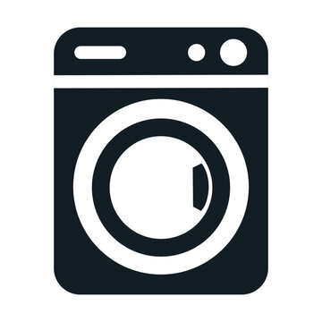 Minimalist washing machine icon in modern design.