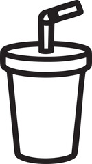 Drink cup with straw vector illustration - soda, juice, beverage icon eps silhouette