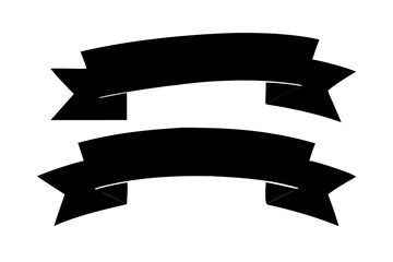Black Ribbon Banner with Transparent Background symbol