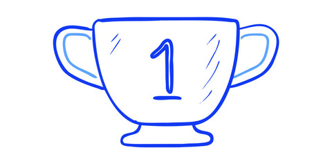 Blue Neon Style Trophy with Number One award winner