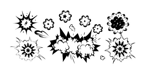 Cartoon Explosion Effects with Transparent Background