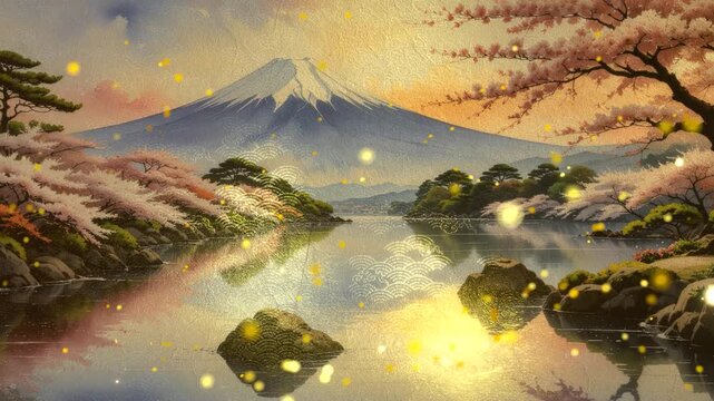 日本の美しい絵画 日本画の美しいアニメーション