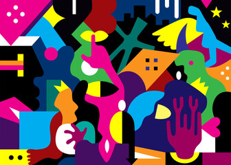 Mental health vertual reality modern psychology abstract illustration