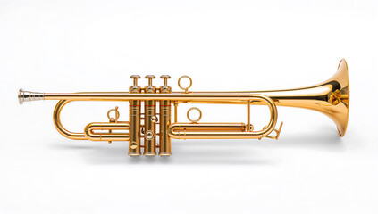 Obraz premium trumpet isolated on white background brass musical instrument for performance and music