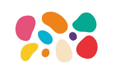 Colorful Organic Shapes on Black Background abstract