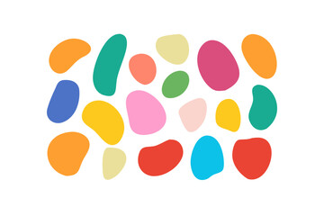 Colorful Organic Shapes Scattered on Black Background 1