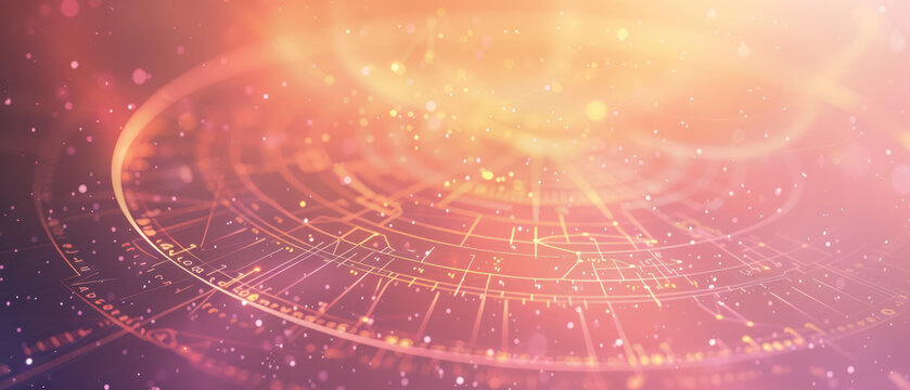 Mystical Astrology Chart with Glowing Cosmic Light
