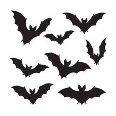 Vector halloween bat set design for halloween