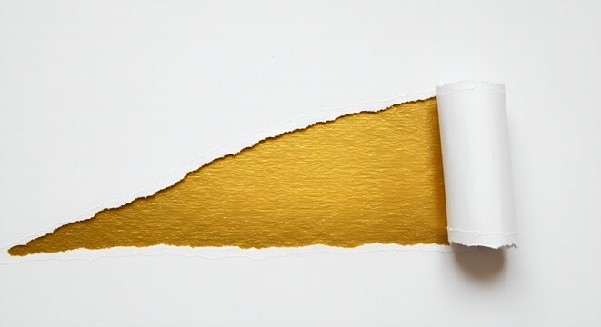 Unveiling a golden opportunity with torn paper revealing luxury and potential rewards for savvy investors