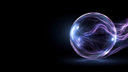 Vibrant abstract blue and purple sphere pulsates with dynamic energy waves against a deep black void, evoking futuristic technology, innovation, and cosmic wonder for modern design projects.