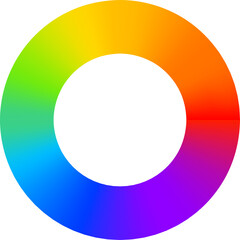 Circular Color Gradient Ring With Smooth Transition Between Vibrant Rainbow Hues Against A Transparent Background Showing A Full Spectrum Of Colors With Red Orange Yellow Green Blue And Purple