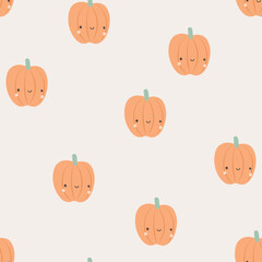 seamless background with pumpkins face pattern hand drawn pattern, halloween, pumpkin