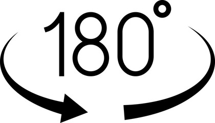 180 Degrees Icon. 180 Degrees vector icon set.
