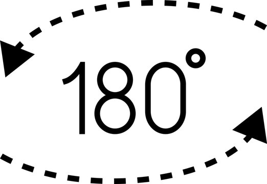 180 Degrees Icon. 180 Degrees vector icon set.
