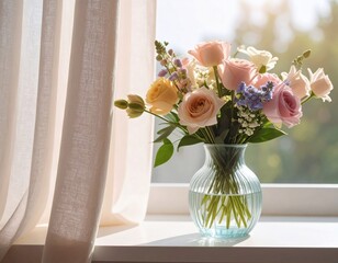 Gentle Morning with Fresh Flowers