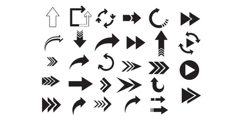 Vector many different twisted line arrow element set